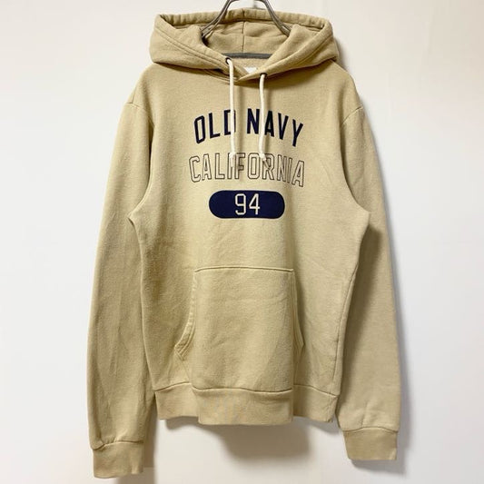 古着 used　OLD NAVY　オールドネイビー　長袖プリントパーカー　スウェットプルオーバー　カリフォルニア　黄色　ベージュ