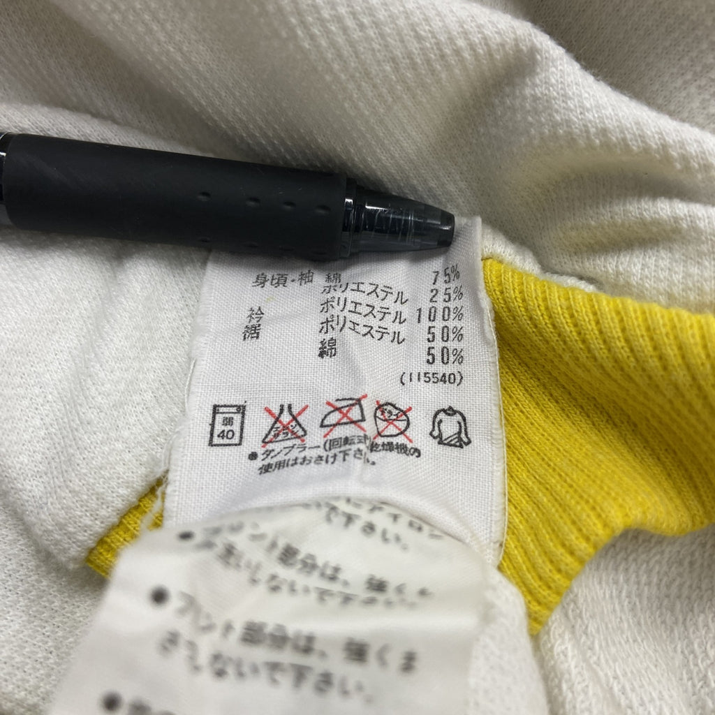 ～90s　adidas　アディダス　ハーフジップ半袖プルオーバー　黄色　イエロー　白　ホワイト　98-6