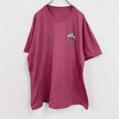 半袖プリントTシャツ　BAYSIDE　両面プリント　赤　レッド