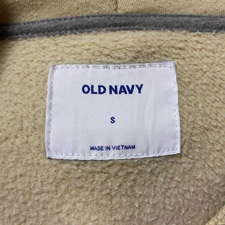 古着 used　OLD NAVY　オールドネイビー　長袖プリントパーカー　スウェットプルオーバー　カリフォルニア　黄色　ベージュ