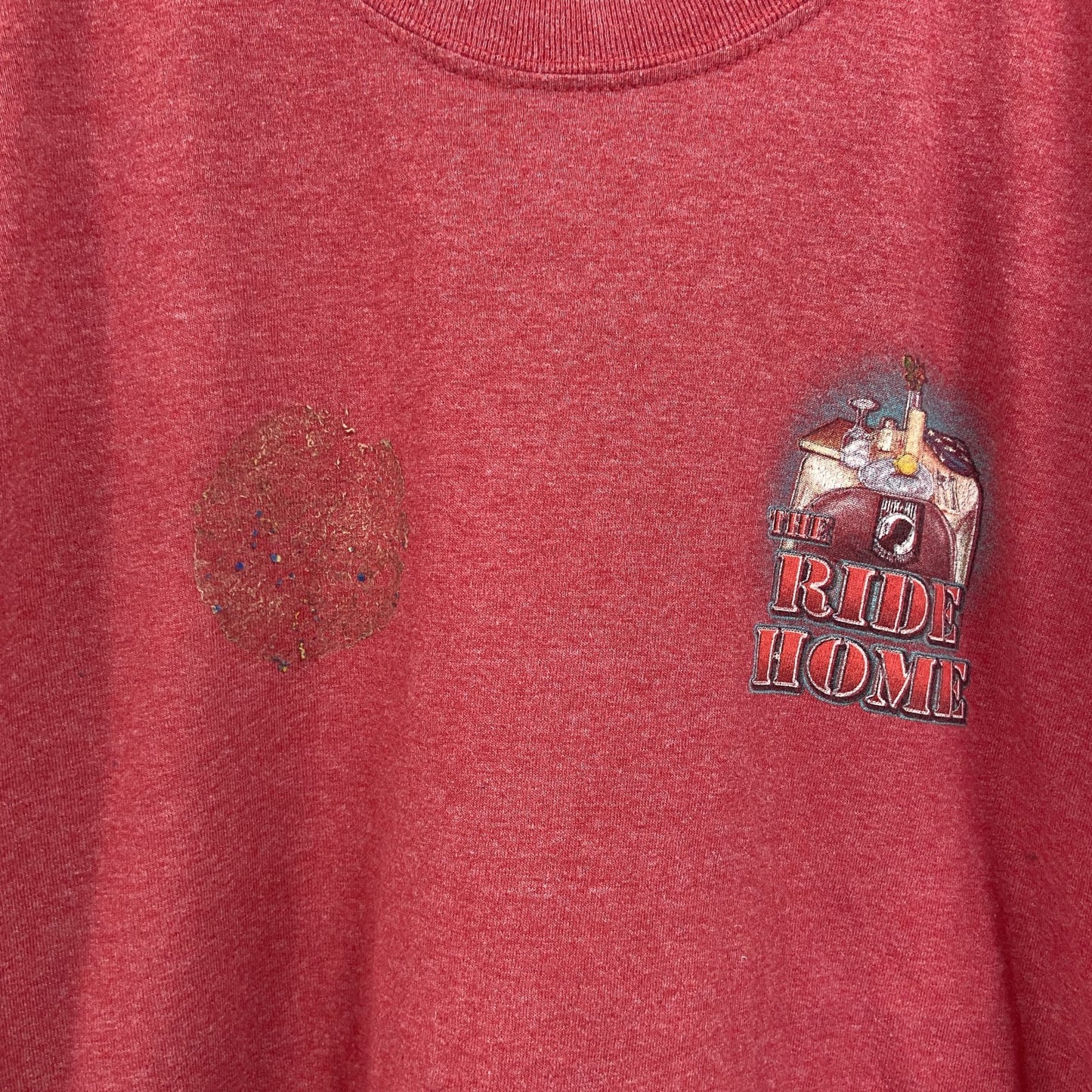 半袖プリントTシャツ　BAYSIDE　両面プリント　赤　レッド