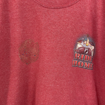 半袖プリントTシャツ　BAYSIDE　両面プリント　赤　レッド