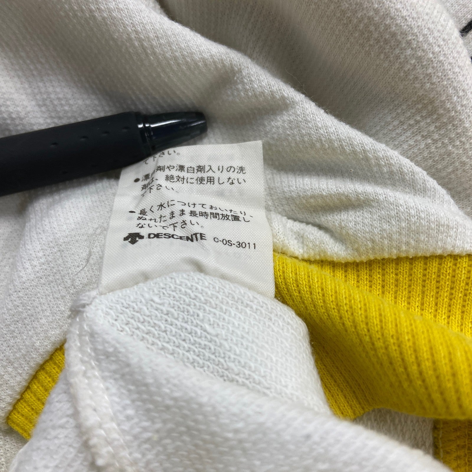 ～90s　adidas　アディダス　ハーフジップ半袖プルオーバー　黄色　イエロー　白　ホワイト　98-6