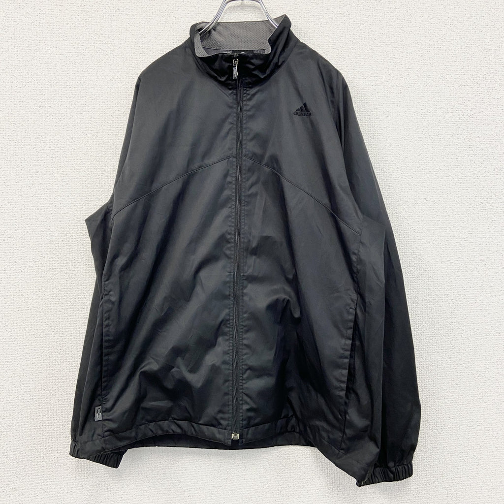 00s　adidas　アディダス　フルジップジャケット　ウィンドブレーカー　スリーストライプス　黒　ブラック　Lサイズ