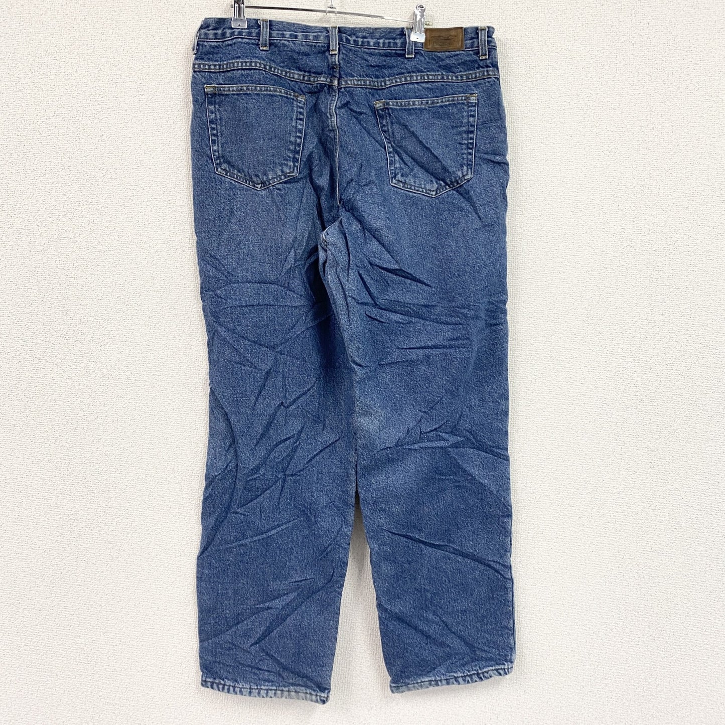 ～00s　L.L.Bean　エルエルビーン　デニムパンツ/ジーンズ　ジップフライ　革パッチ　フリースライナー　インディゴ