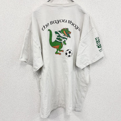 GILDAN　ギルダン　半袖プリントTシャツ　ワニ　サッカー　白　ホワイト　XLサイズ