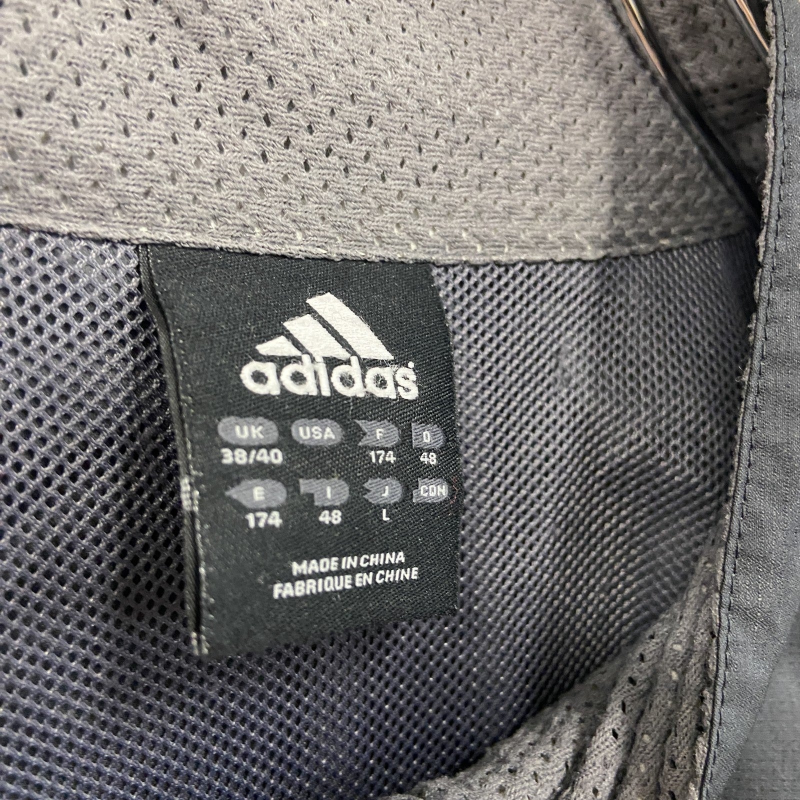 00s　adidas　アディダス　フルジップジャケット　ウィンドブレーカー　スリーストライプス　黒　ブラック　Lサイズ