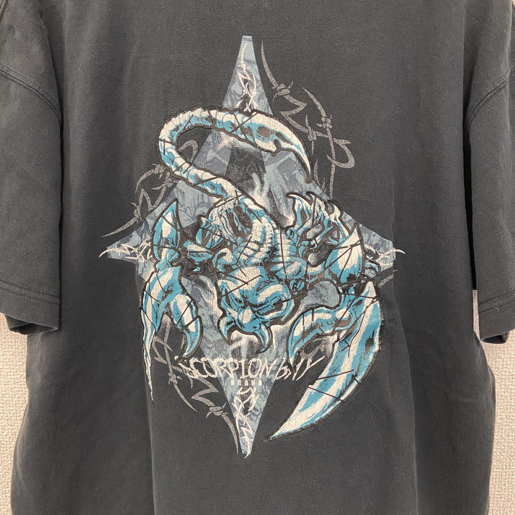 古着 used　SCOPION BAY　半袖デザインプリントTシャツ　サソリ　Y2K　クルーネック　レトロデザイン　黒　Mサイズ