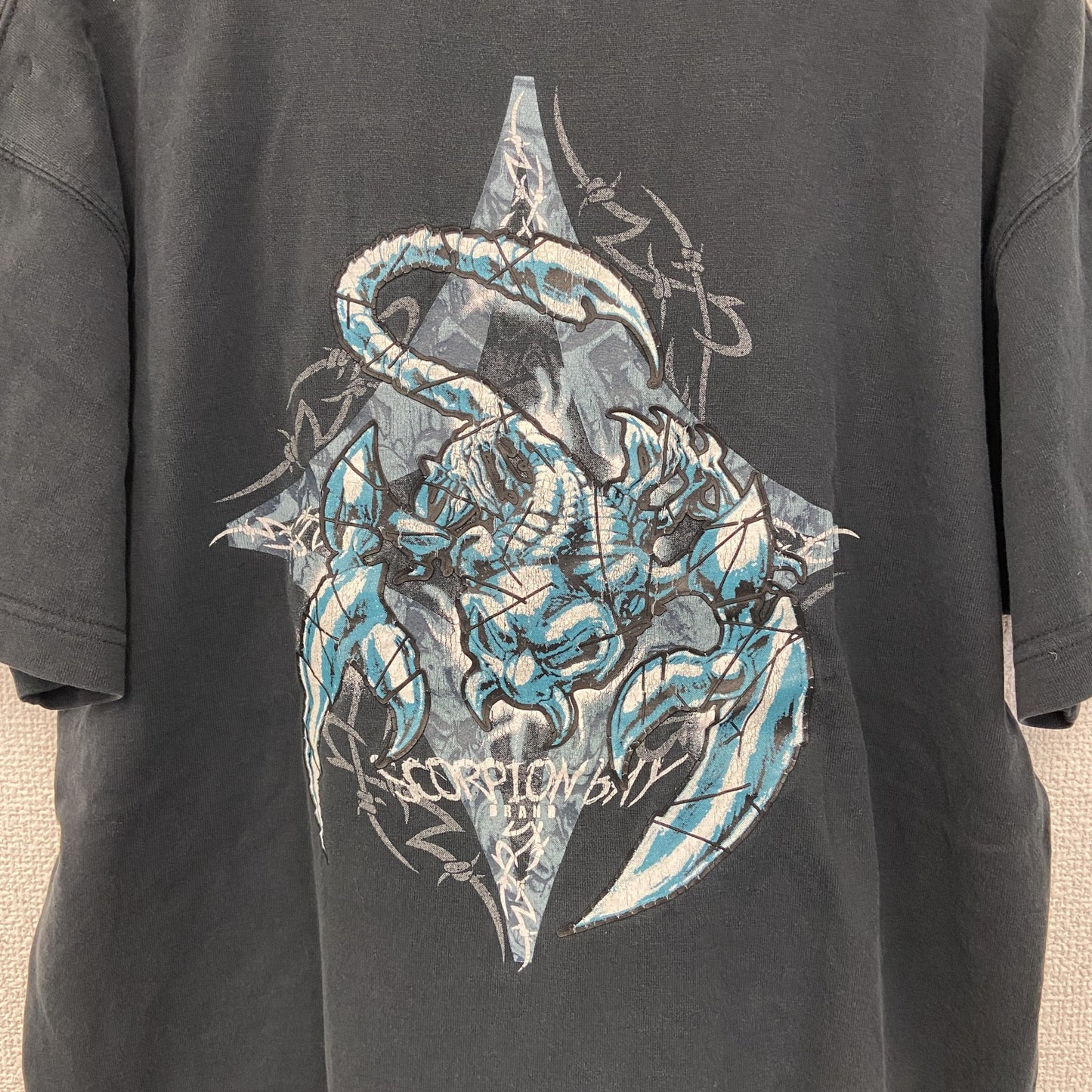 古着 used　SCOPION BAY　半袖デザインプリントTシャツ　サソリ　Y2K　クルーネック　レトロデザイン　黒　Mサイズ