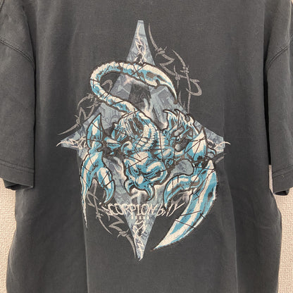 古着 used　SCOPION BAY　半袖デザインプリントTシャツ　サソリ　Y2K　クルーネック　レトロデザイン　黒　Mサイズ