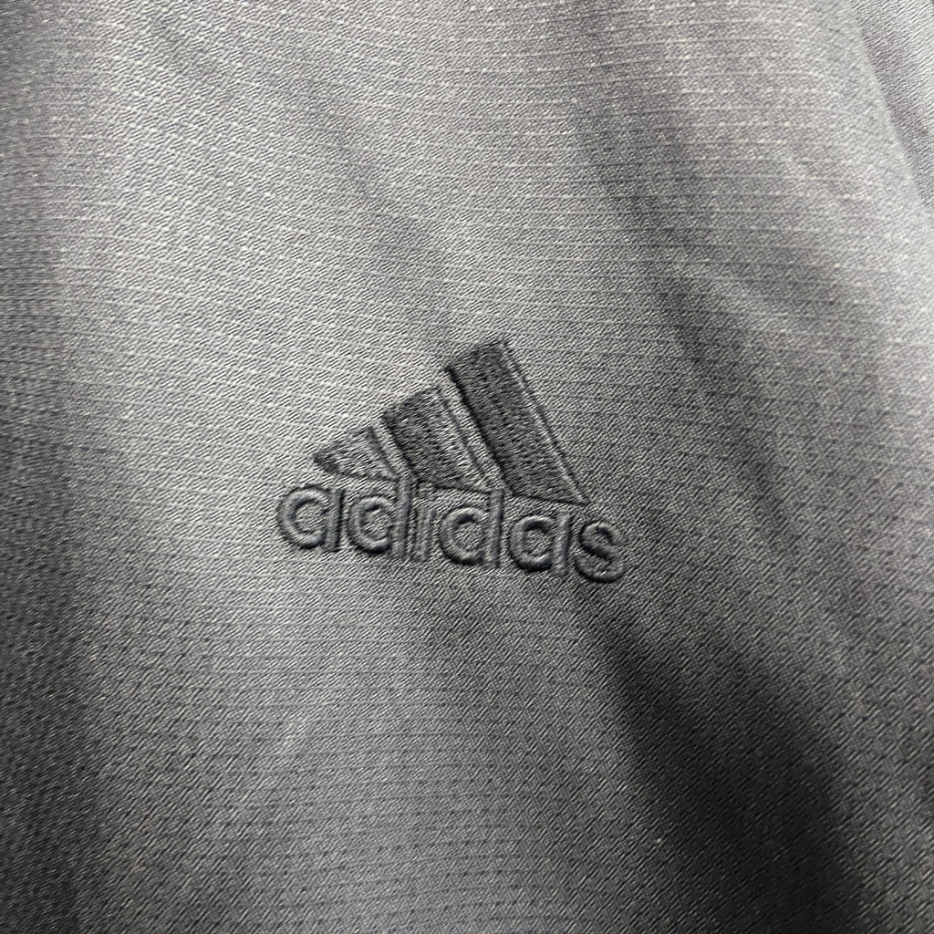 00s　adidas　アディダス　フルジップジャケット　ウィンドブレーカー　スリーストライプス　黒　ブラック　Lサイズ