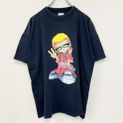 古着 used　B&C ビー&シー　半袖デザインプリントTシャツ　ヒップホップ　Y2K　00s　クルーネック　黒　XLサイズ