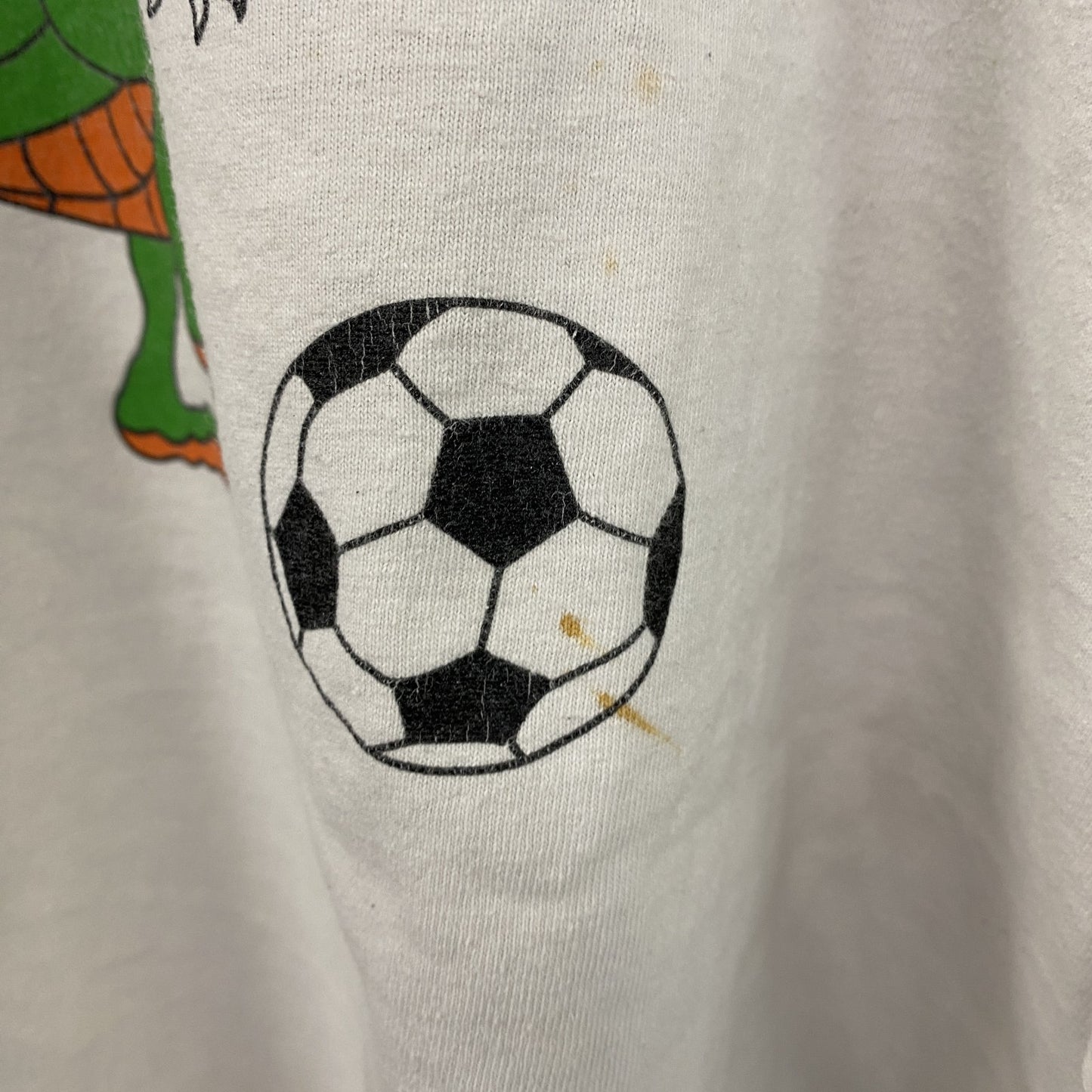 GILDAN　ギルダン　半袖プリントTシャツ　ワニ　サッカー　白　ホワイト　XLサイズ