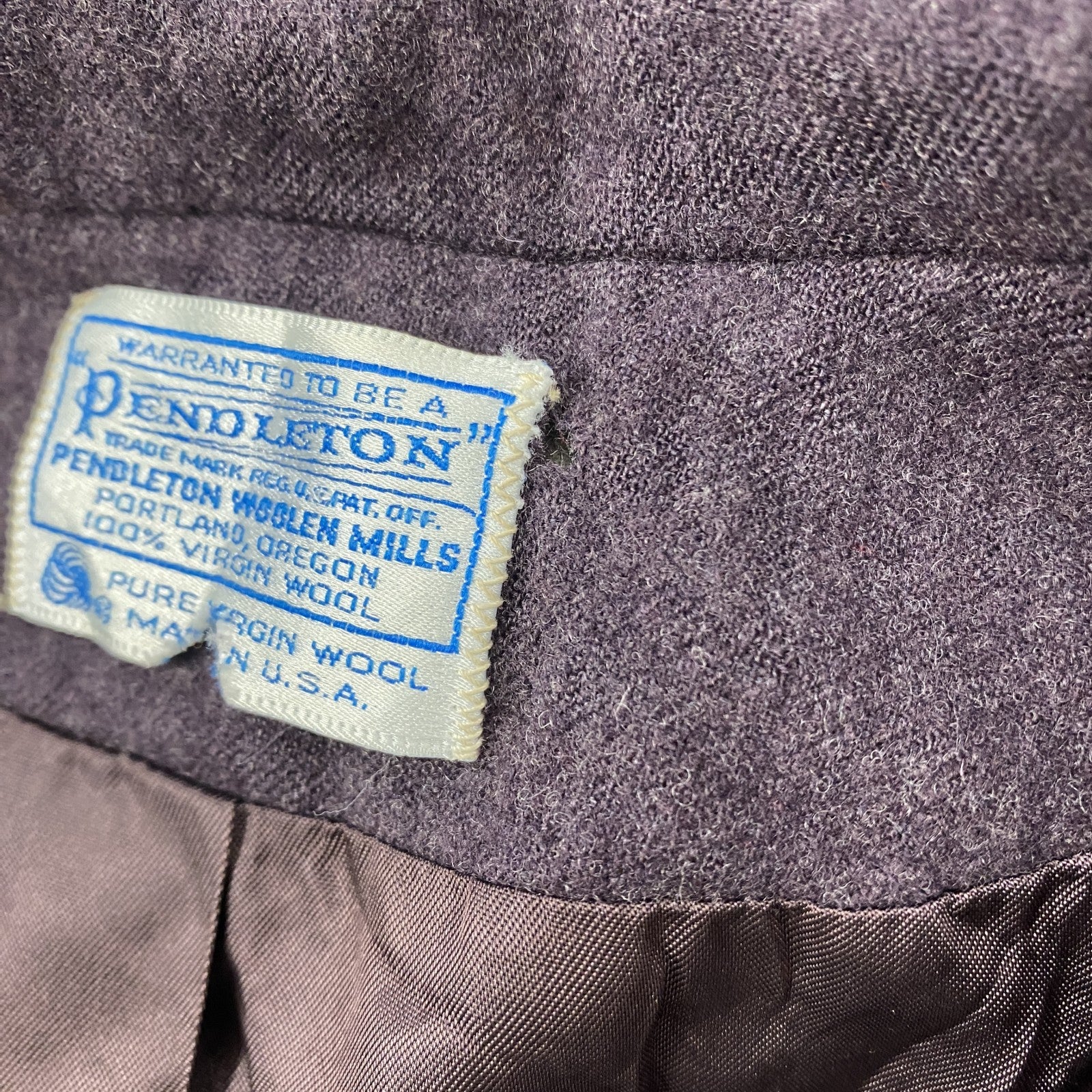 70s　PENDELTON　ペンドルトン　ウールテーラードジャケット　ブレザー　1B　紫　パープル　42サイズ