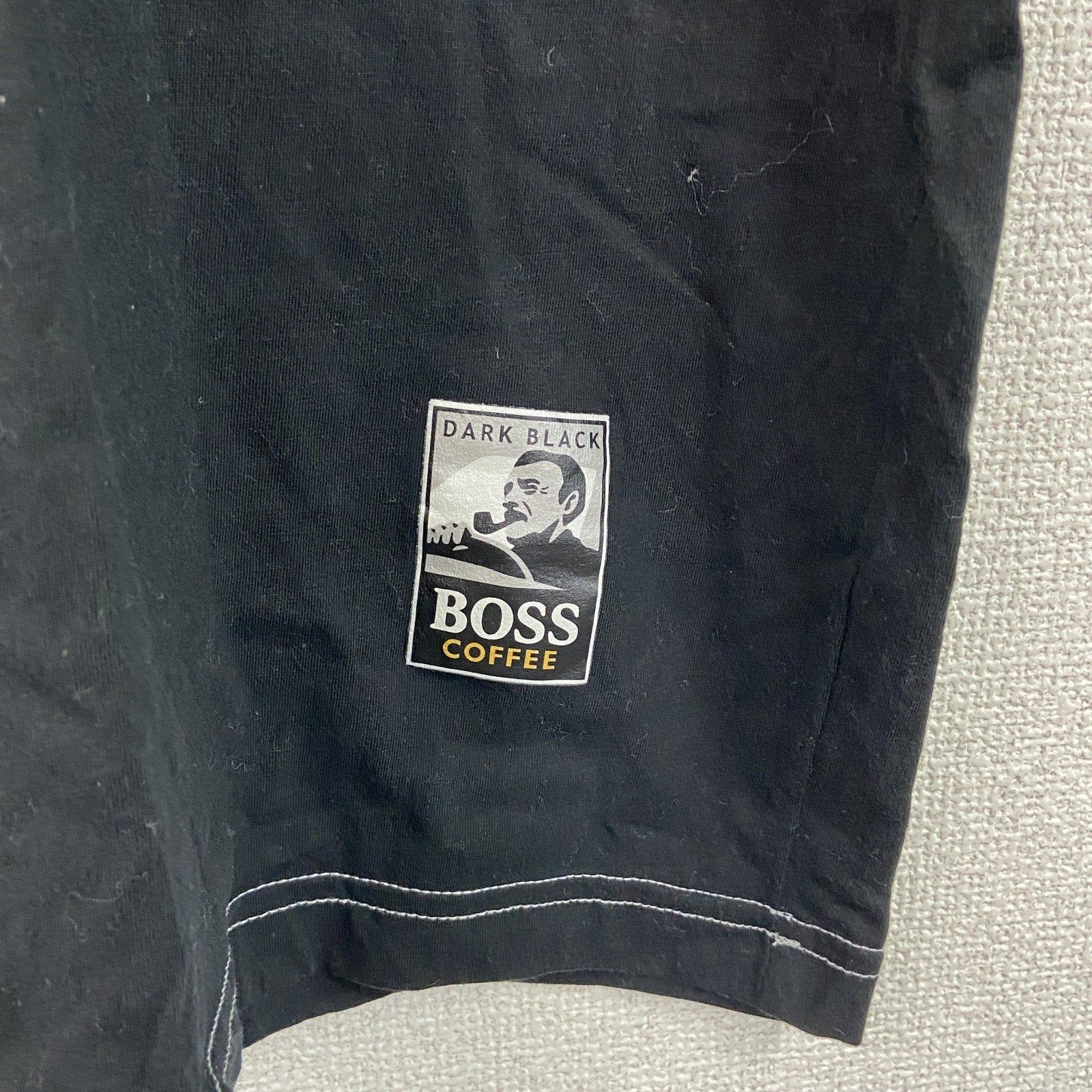 SUNTORY ORIGINAL DESIGN　サントリーオリジナルデザイン　BOSS　ボス　半袖銘柄プリントTシャツ　バーコード　黒　ブラック