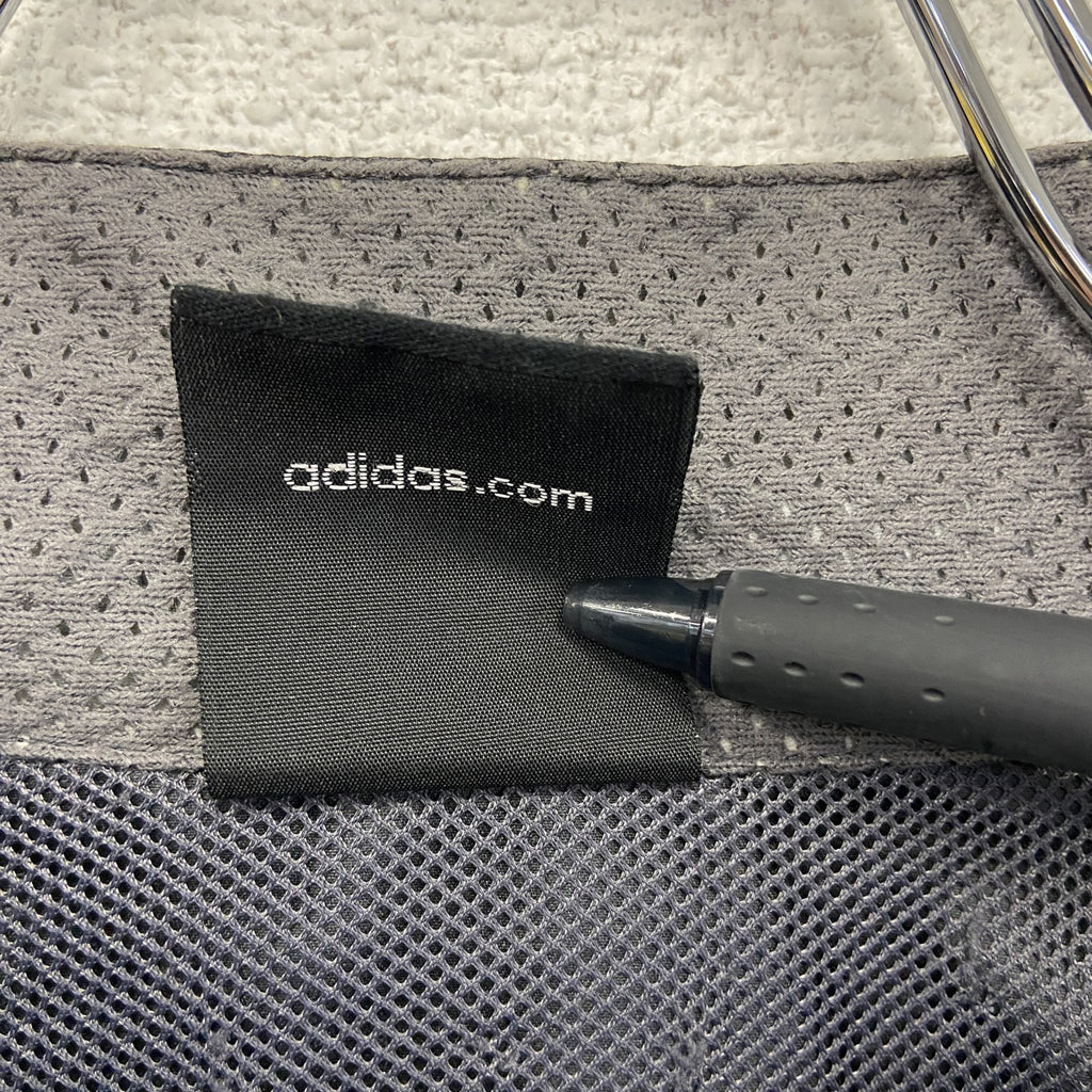 00s　adidas　アディダス　フルジップジャケット　ウィンドブレーカー　スリーストライプス　黒　ブラック　Lサイズ