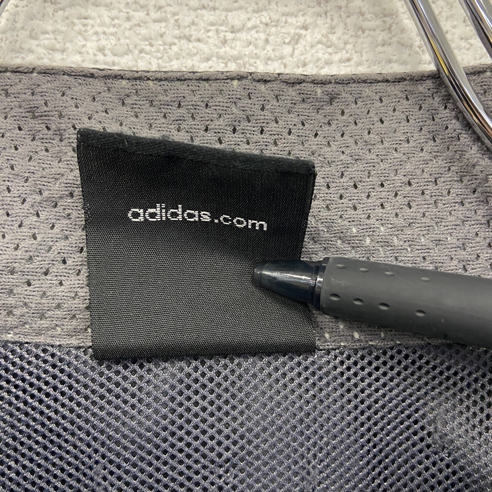 00s　adidas　アディダス　フルジップジャケット　ウィンドブレーカー　スリーストライプス　黒　ブラック　Lサイズ