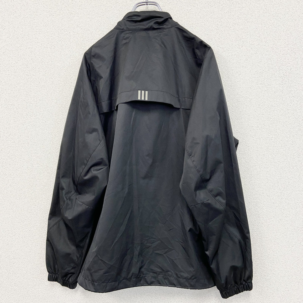 00s　adidas　アディダス　フルジップジャケット　ウィンドブレーカー　スリーストライプス　黒　ブラック　Lサイズ