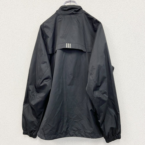 00s　adidas　アディダス　フルジップジャケット　ウィンドブレーカー　スリーストライプス　黒　ブラック　Lサイズ