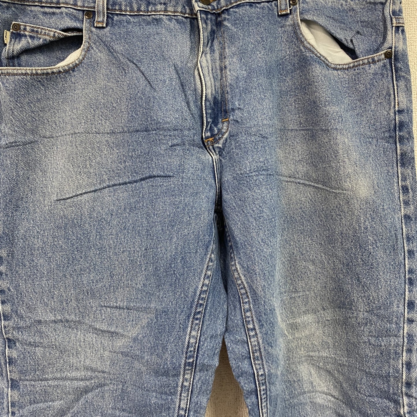 ～00s　L.L.Bean　エルエルビーン　デニムパンツ/ジーンズ　ジップフライ　革パッチ　フリースライナー　インディゴ