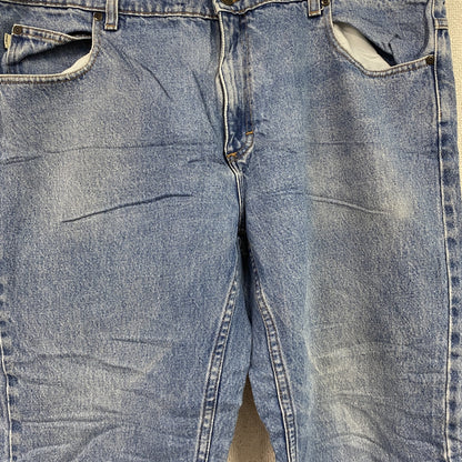 ～00s　L.L.Bean　エルエルビーン　デニムパンツ/ジーンズ　ジップフライ　革パッチ　フリースライナー　インディゴ