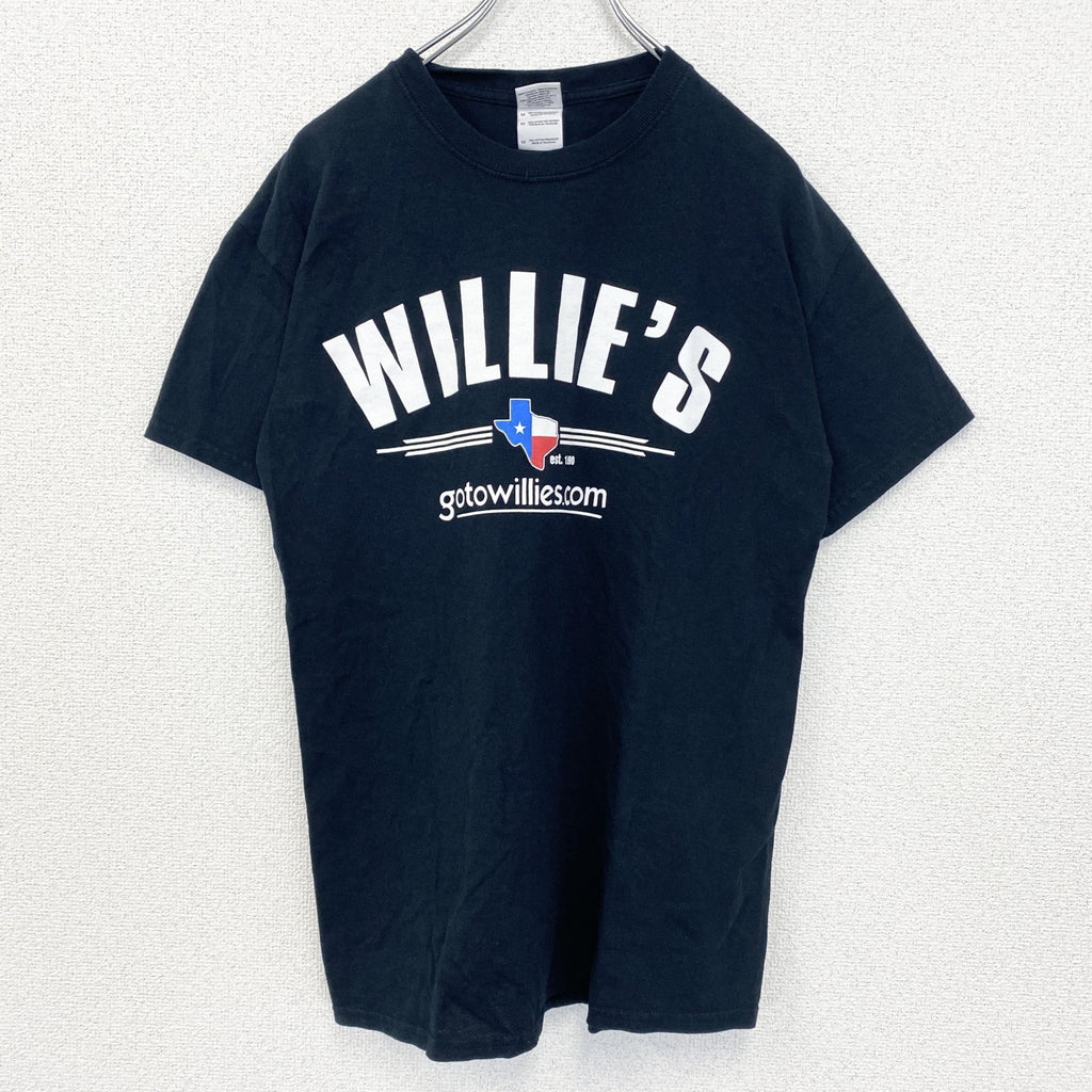 古着 used　00s　GILDAN ギルダン　半袖プリントTシャツ　クルーネック　WILLE‘S　Y2K　黒　ブラック　Mサイズ