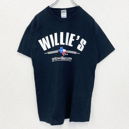古着 used　00s　GILDAN ギルダン　半袖プリントTシャツ　クルーネック　WILLE‘S　Y2K　黒　ブラック　Mサイズ