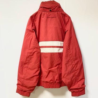 古着 used　The Men's Store　長袖ハイネックブルゾン　厚手ジャケット　フード収納　赤　レッド　秋冬服