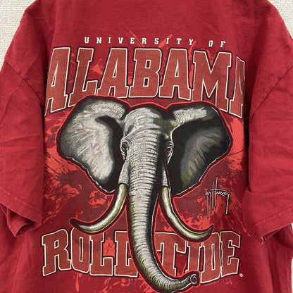 Guy Harvey　半袖プリントTシャツ　アニマルT　ALABAMA　アラバマ大学　象　赤　レッド　Lサイズ