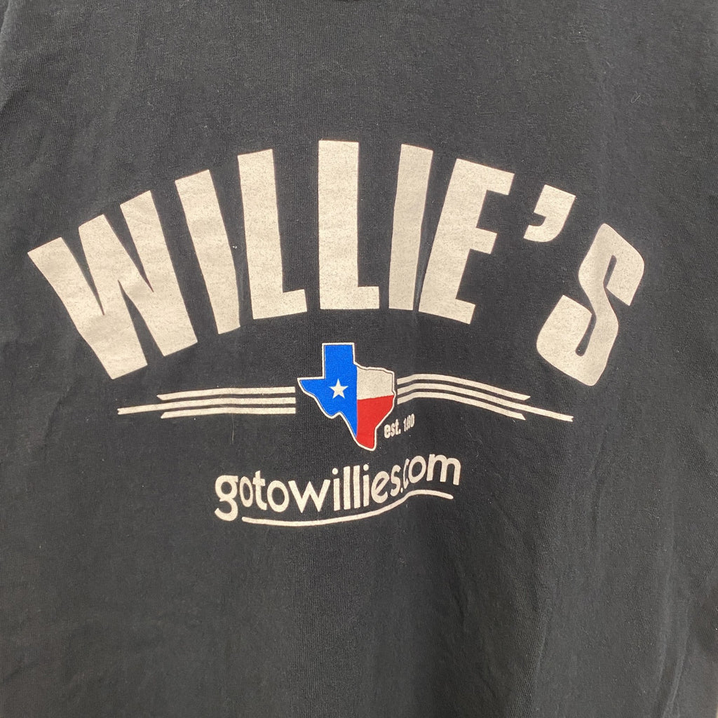 古着 used　00s　GILDAN ギルダン　半袖プリントTシャツ　クルーネック　WILLE‘S　Y2K　黒　ブラック　Mサイズ