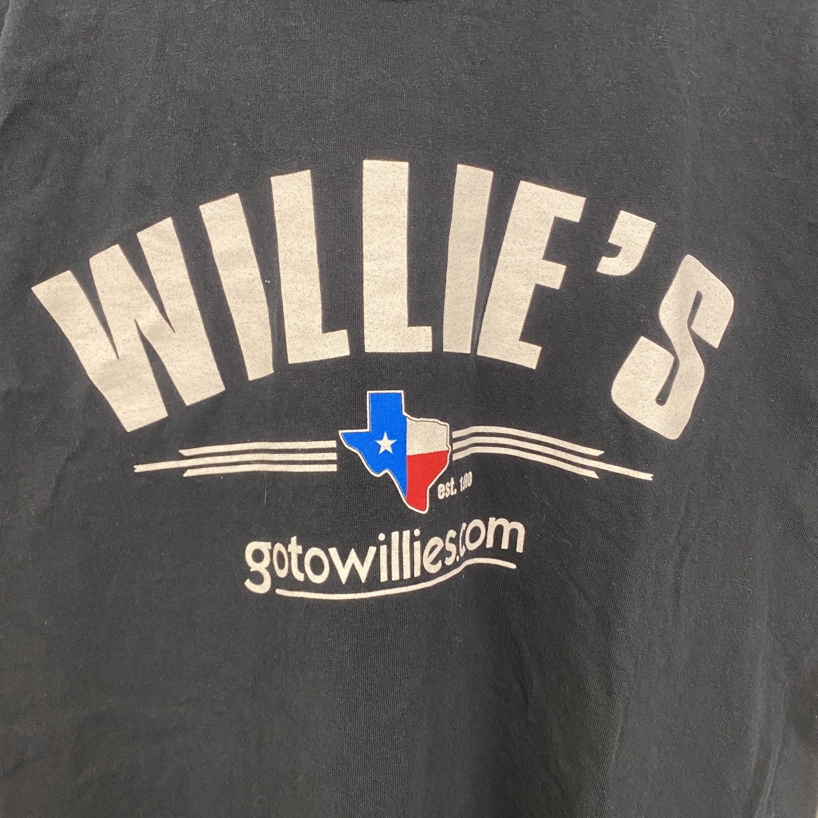 古着 used　00s　GILDAN ギルダン　半袖プリントTシャツ　クルーネック　WILLE‘S　Y2K　黒　ブラック　Mサイズ