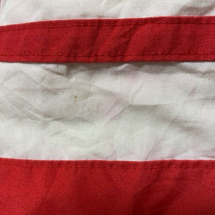 古着 used　The Men's Store　長袖ハイネックブルゾン　厚手ジャケット　フード収納　赤　レッド　秋冬服