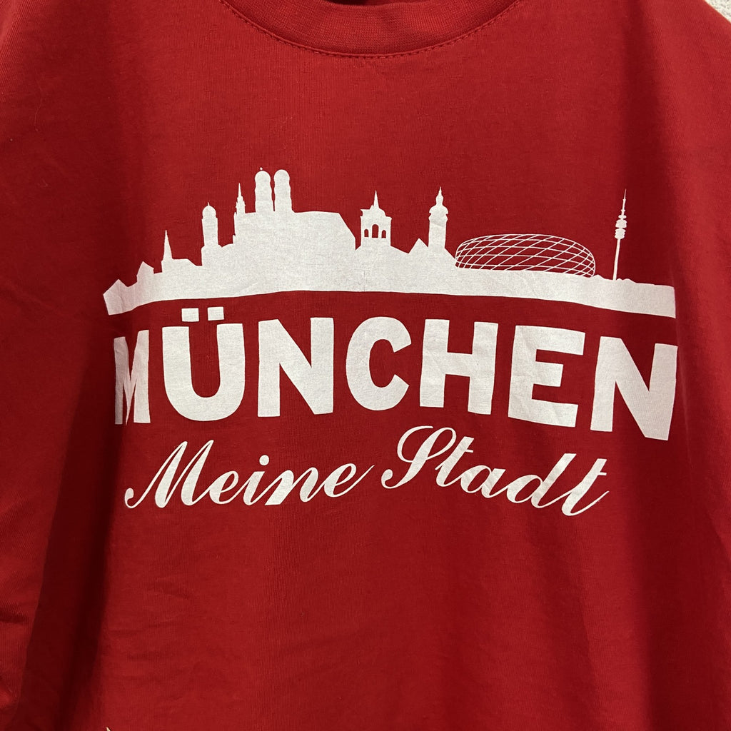 FCBAYERN MUNCHEN　FCバイエルンミュンヘン　半袖プリントTシャツ　赤　レッド　Lサイズ