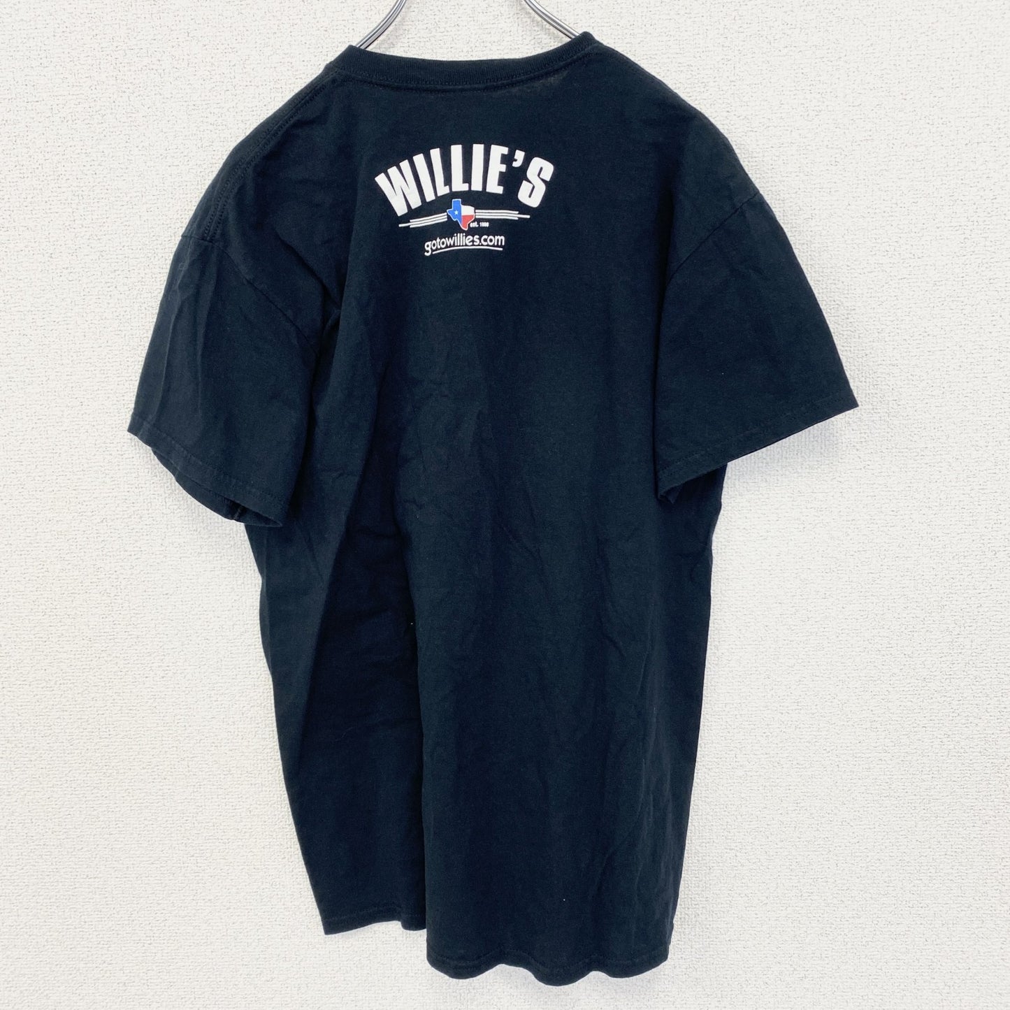 古着 used　00s　GILDAN ギルダン　半袖プリントTシャツ　クルーネック　WILLE‘S　Y2K　黒　ブラック　Mサイズ