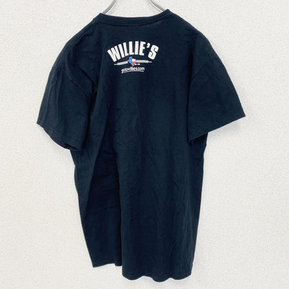 古着 used　00s　GILDAN ギルダン　半袖プリントTシャツ　クルーネック　WILLE‘S　Y2K　黒　ブラック　Mサイズ