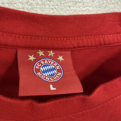FCBAYERN MUNCHEN　FCバイエルンミュンヘン　半袖プリントTシャツ　赤　レッド　Lサイズ