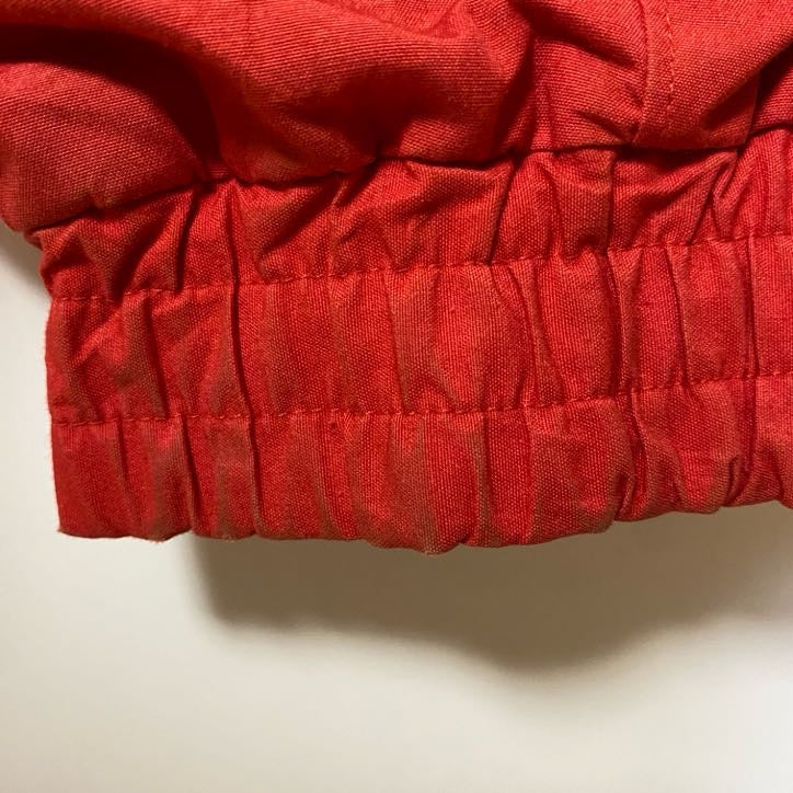 古着 used　The Men's Store　長袖ハイネックブルゾン　厚手ジャケット　フード収納　赤　レッド　秋冬服