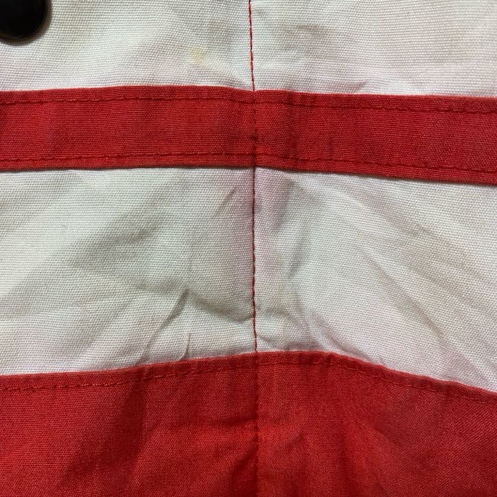 古着 used　The Men's Store　長袖ハイネックブルゾン　厚手ジャケット　フード収納　赤　レッド　秋冬服