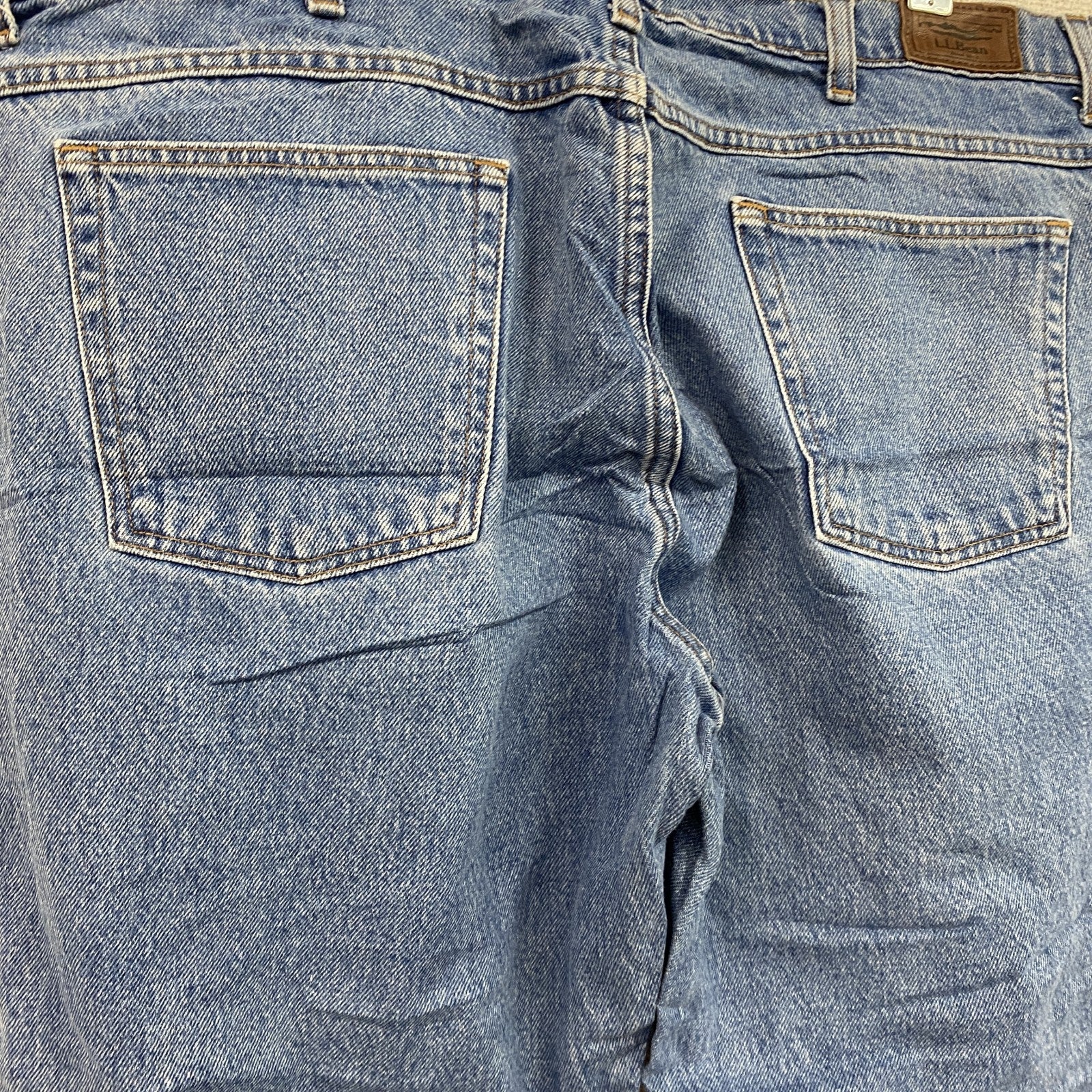 L.L.Bean　エルエルビーン　デニムパンツ/ジーンズ　ジップフライ　縦落ち　革パッチ　インディゴ　W40サイズ