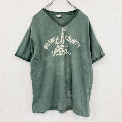 半袖プリントTシャツ　ORANGE COUNTY　緑　グリーン　2XLサイズ