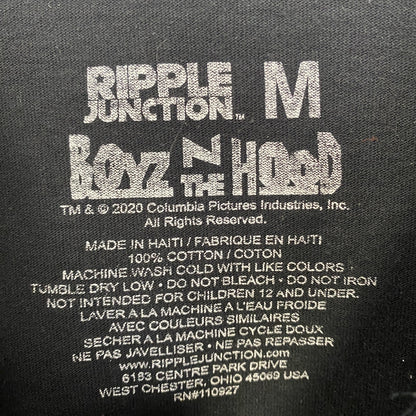 古着 used　BOYZ N THE HOOD　半袖プリントTシャツ　アメリカ映画　クルーネック　レトロデザイン　黒　Mサイズ