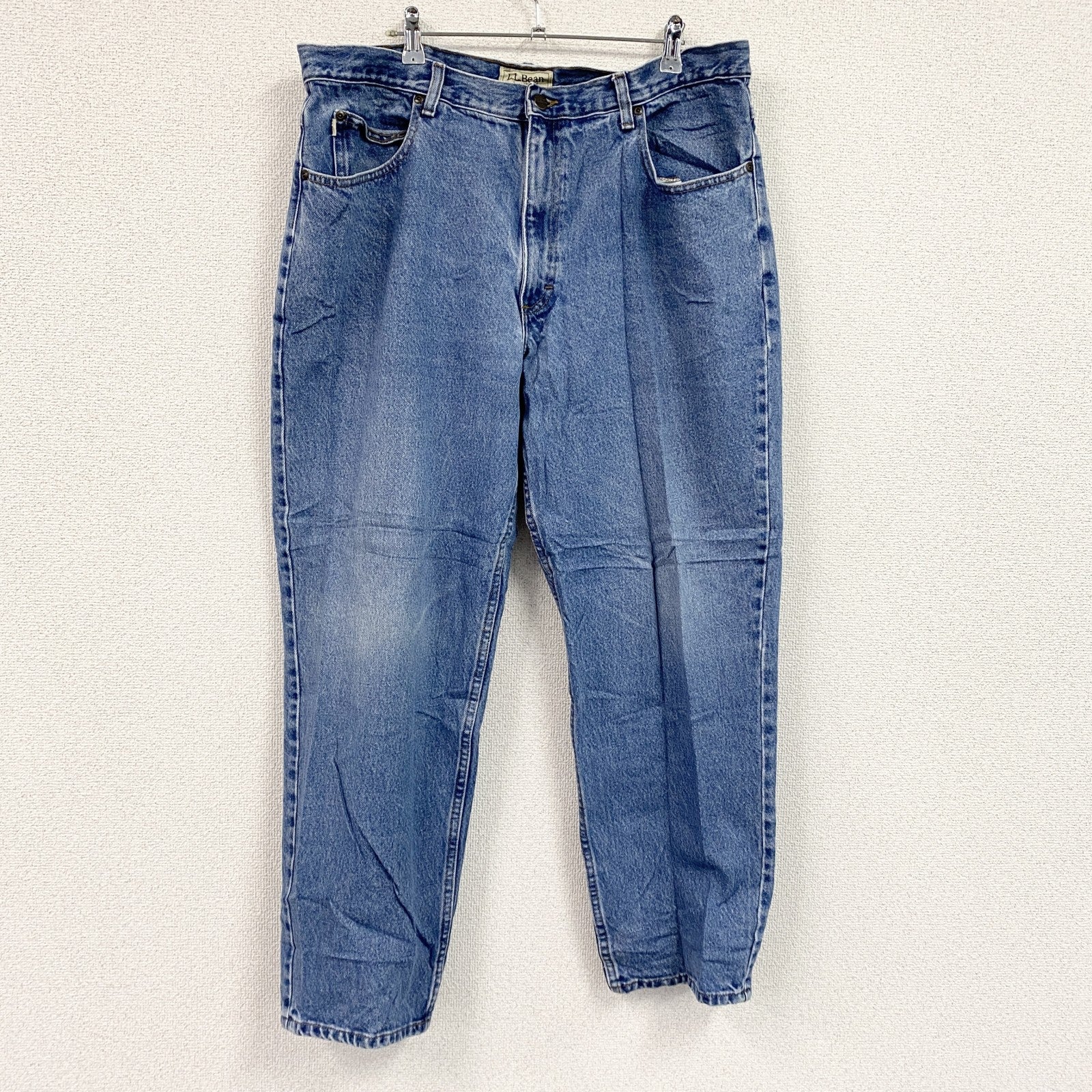 L.L.Bean　エルエルビーン　デニムパンツ/ジーンズ　ジップフライ　革パッチ　縦落ち　インディゴ　W38サイズ