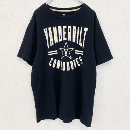 古着 used　COLOSSEUM　半袖カレッジプリントTシャツ　ヴァンダービルド大学　クルーネック　カジュアル　黒　Lサイズ