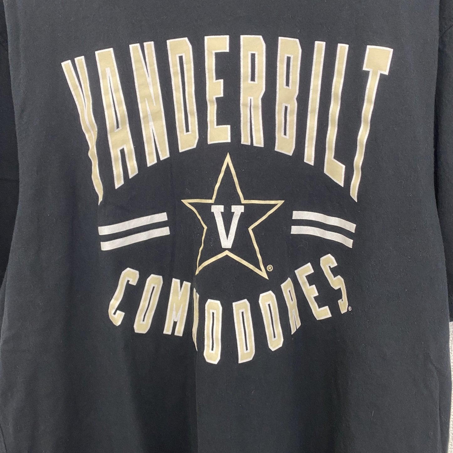 古着 used　COLOSSEUM　半袖カレッジプリントTシャツ　ヴァンダービルド大学　クルーネック　カジュアル　黒　Lサイズ