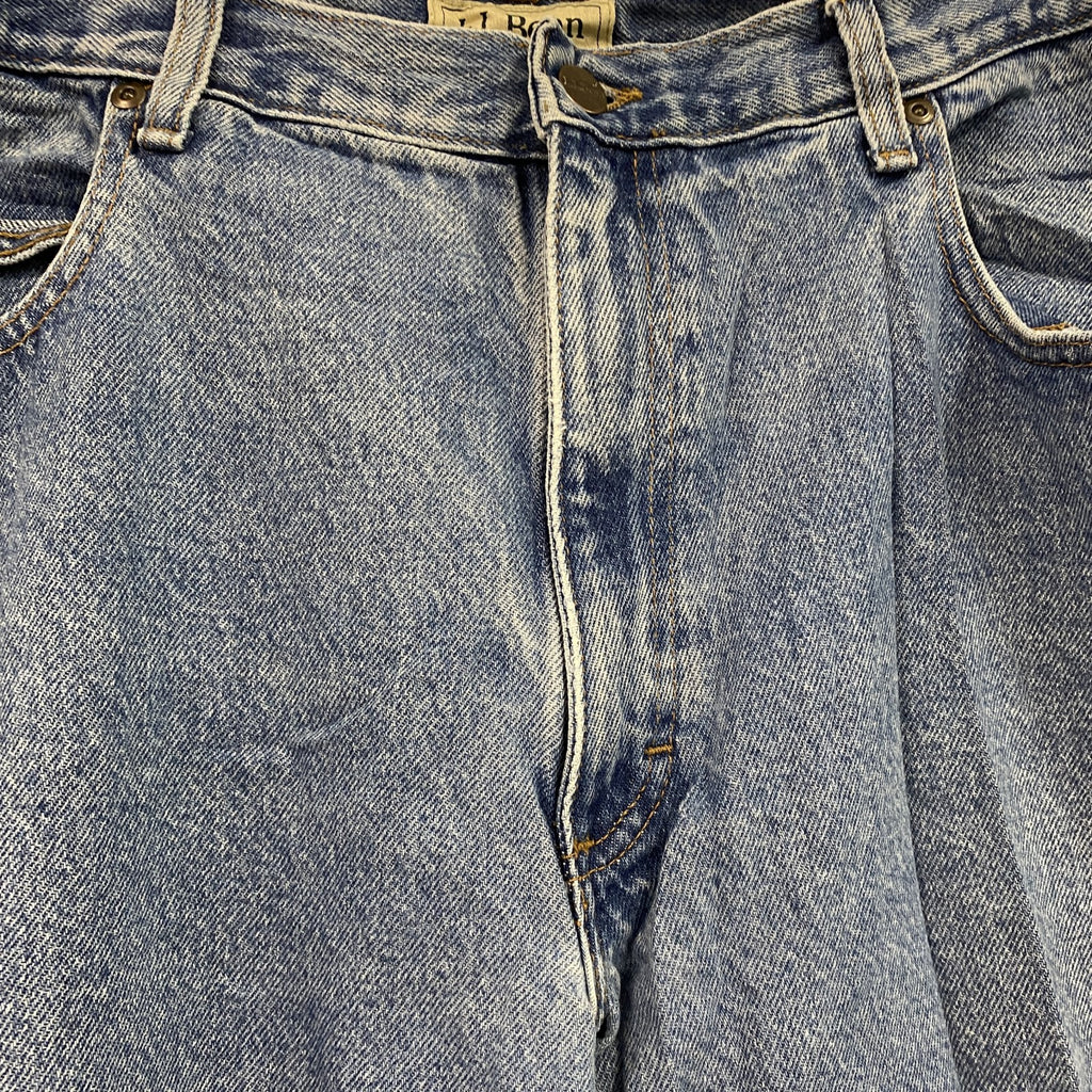 L.L.Bean　エルエルビーン　デニムパンツ/ジーンズ　ジップフライ　革パッチ　縦落ち　インディゴ　W38サイズ