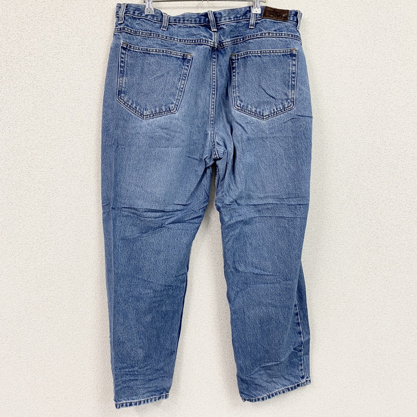 L.L.Bean　エルエルビーン　デニムパンツ/ジーンズ　ジップフライ　革パッチ　縦落ち　インディゴ　W38サイズ