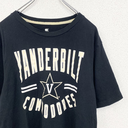 古着 used　COLOSSEUM　半袖カレッジプリントTシャツ　ヴァンダービルド大学　クルーネック　カジュアル　黒　Lサイズ