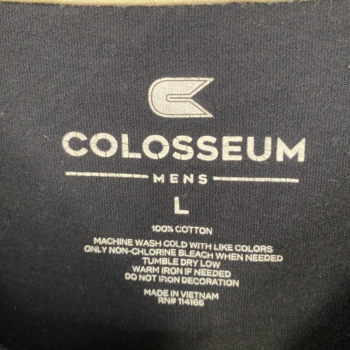 古着 used　COLOSSEUM　半袖カレッジプリントTシャツ　ヴァンダービルド大学　クルーネック　カジュアル　黒　Lサイズ