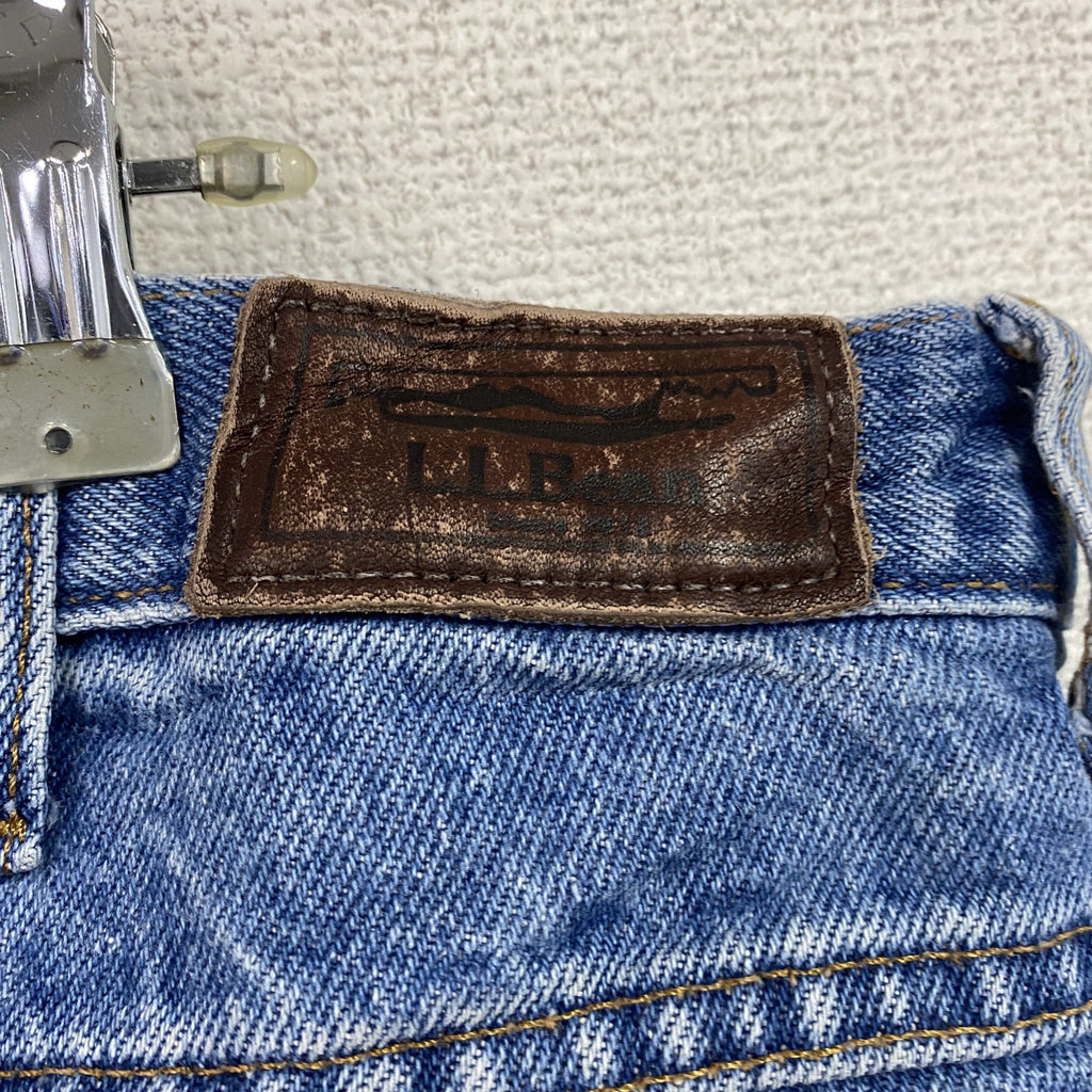 L.L.Bean　エルエルビーン　デニムパンツ/ジーンズ　ジップフライ　革パッチ　縦落ち　インディゴ　W38サイズ