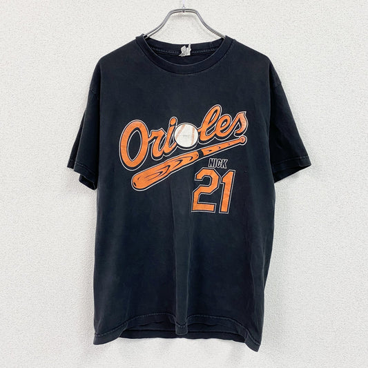 00s　ALSTYLE　MLB　ボルチモアオリオールズ　半袖プリントTシャツ　ヴィンテージ　黒　ブラック　Lサイズ